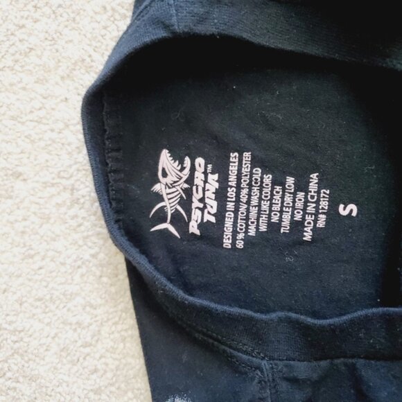 Psycho Tuna Black Graphic Retro Streetwear Urban Tee S - Picture 6 of 8